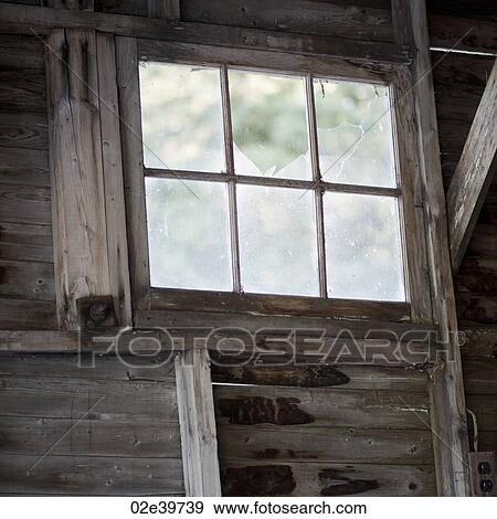 Stock Photo - Interior view of a window in a building at Lake of the Woods, Ontario. Fotosearch
