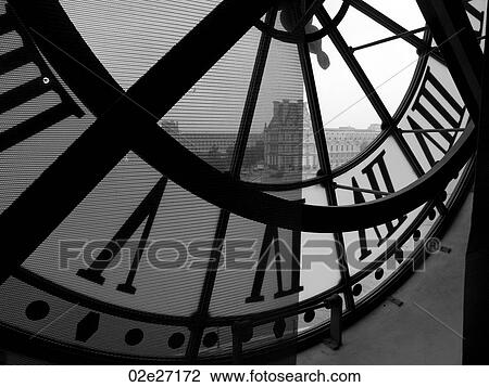 Stock Image - Interior view of Clock at Musee d'Orsay. Fotosearch