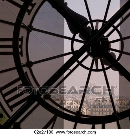 Stock Image - Interior view of Clock at Musee d'Orsay. Fotosearch