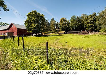 Stock Photo - Log houses in Norsk Folkemuseum, Bygdoy, Oslo, Norway. Fotosearch
