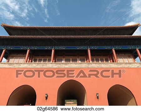 Low angle view of a building at the Forbidden City, Beijing, China View Large Photo Image Stock Photograph - Low angle view of a building at the Forbidden City, Beijing, China. Fotosearch