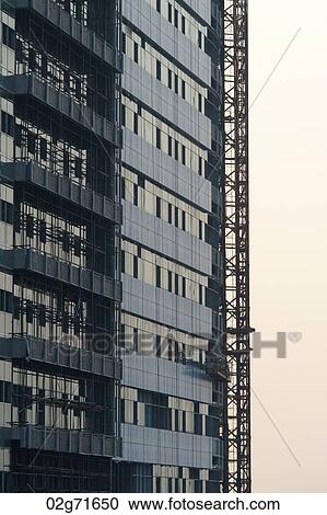 Stock Image - Low angle view of a building, Binhai, Tianjin, China. Fotosearch
