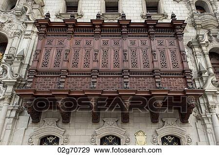 Low angle view of Archbishop's Palace, Cathedral Of Lima, Plaza Mayor, Historic Centre of Lima, Lima, Peru View Large Photo Image Stock Photo - Low angle view of Archbishop's Palace, Cathedral Of Lima, Plaza Mayor, Historic Centre of Lima, Lima, Peru. Fotosearch