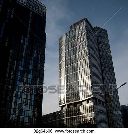 Stock Photograph - Low angle view of buildings in Beijing, China. Fotosearch