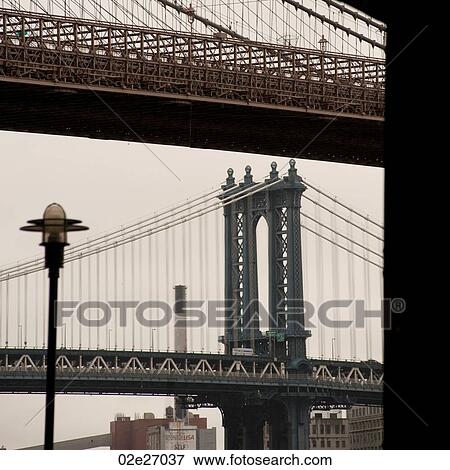 Stock Photo - Manhattan Bridge in Manhattan, New York City, U. S. A.. Fotosearch