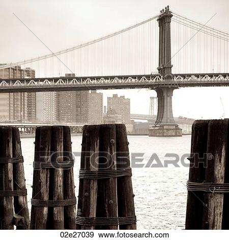 Stock Photo - Manhattan Bridge in Manhattan, New York City, U. S. A.. Fotosearch