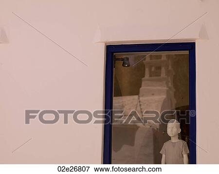 Mannequin in store window in Mykonos Greece View Large Photo Image Stock Photo - Mannequin in store window in Mykonos Greece. Fotosearch