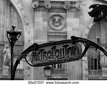 Meropolitain sign at Gare du Nord View Large Photo Image Stock Photo - Meropolitain sign at Gare du Nord. Fotosearch