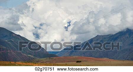 Stock Image - Mountain range in Sacred Valley, Cusco Region, Peru. Fotosearch