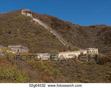 Mutianyu section of the Great Wall of China, Beijing, China View Large Photo Image Stock Image - Mutianyu section of the Great Wall of China, Beijing, China. Fotosearch