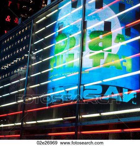 Neon lights in Times Square Manhattan, New York City, U. S. A. View Large Photo Image Stock Photo - Neon lights in Times Square Manhattan, New York City, U. S. A.. Fotosearch