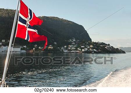 Norwegian flag on the edge of a boat, Bergen, Norway View Large Photo Image Stock Image - Norwegian flag on the edge of a boat, Bergen, Norway. Fotosearch