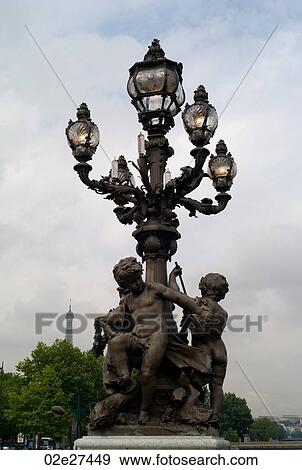 Stock Photo - Ornate lamppost in Paris France. Fotosearch
