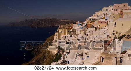 Overview of buildings in Santorini Greece View Large Photo Image Picture - Overview of buildings in Santorini Greece. Fotosearch