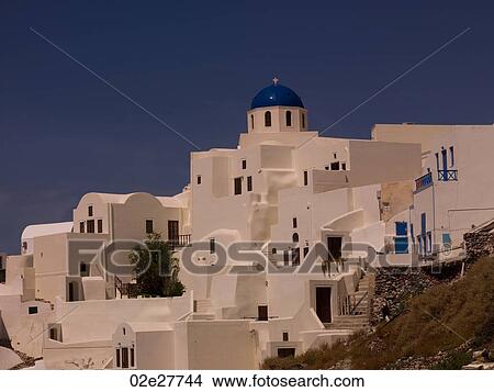 Overview of buildings in Santorini Greece View Large Photo Image Picture - Overview of buildings in Santorini Greece. Fotosearch