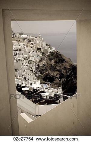 Overview of buildings in Santorini Greece View Large Photo Image Picture - Overview of buildings in Santorini Greece. Fotosearch