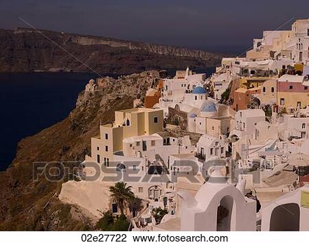 Overview of buildings in Santorini Greece View Large Photo Image Stock Image - Overview of buildings in Santorini Greece. Fotosearch