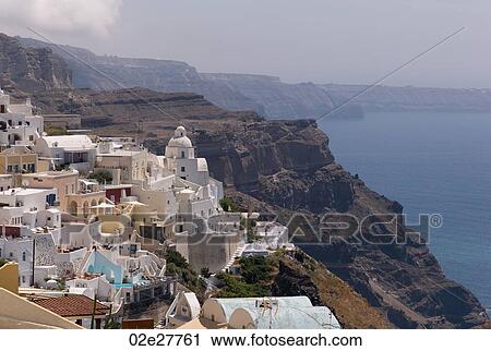 Overview of buildings in Santorini Greece View Large Photo Image Stock Image - Overview of buildings in Santorini Greece. Fotosearch