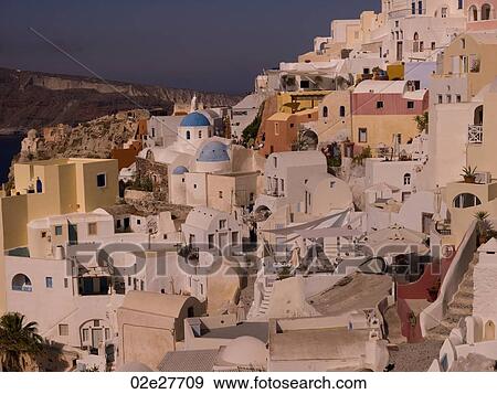 Overview of buildings in Santorini Greece View Large Photo Image Stock Photo - Overview of buildings in Santorini Greece. Fotosearch