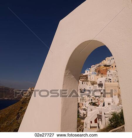 Overview of buildings in Santorini Greece View Large Photo Image Stock Photo - Overview of buildings in Santorini Greece. Fotosearch