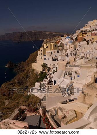 Overview of buildings in Santorini Greece View Large Photo Image Stock Photography - Overview of buildings in Santorini Greece. Fotosearch