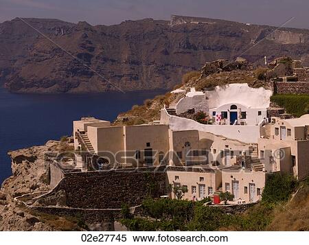 Overview of buildings in Santorini Greece View Large Photo Image Stock Photography - Overview of buildings in Santorini Greece. Fotosearch