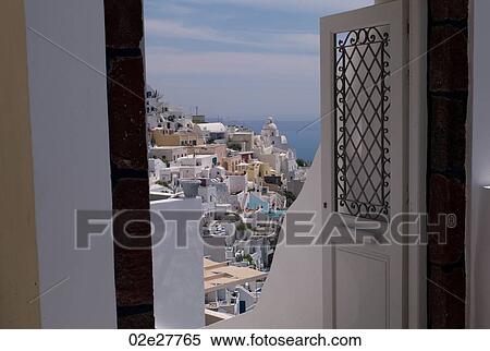 Overview of buildings in Santorini Greece View Large Photo Image Stock Photography - Overview of buildings in Santorini Greece. Fotosearch