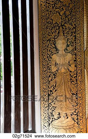 Painting on the window in Wat Phra Singh, Chiang Mai, Thailand View Large Photo Image Picture - Painting on the window in Wat Phra Singh, Chiang Mai, Thailand. Fotosearch