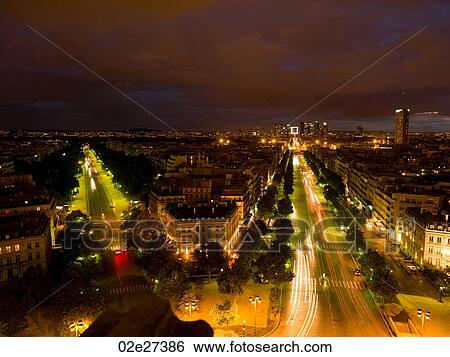 Paris at night View Large Photo Image Stock Photograph - Paris at night. Fotosearch