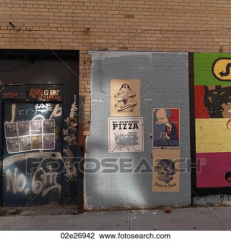 Posters on a wall in Manhattan, New York City, U. S. A. View Large Photo Image Stock Image - Posters on a wall in Manhattan, New York City, U. S. A.. Fotosearch