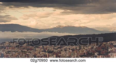 Quito cityscape with a mountain range in the background, Ecuador View Large Photo Image Stock Image - Quito cityscape with a mountain range in the background, Ecuador. Fotosearch