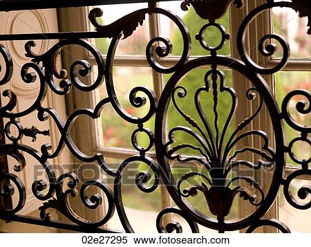 Railing in front of window View Large Photo Image Stock Photography - Railing in front of window. Fotosearch