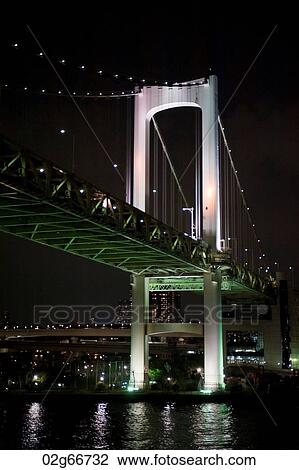 Rainbow Bridge across the Tokyo Bay, Minato Ward, Tokyo, Japan View Large Photo Image Stock Image - Rainbow Bridge across the Tokyo Bay, Minato Ward, Tokyo, Japan. Fotosearch