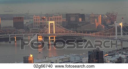 Rainbow Bridge across the Tokyo Bay, Minato Ward, Tokyo, Japan View Large Photo Image Stock Image - Rainbow Bridge across the Tokyo Bay, Minato Ward, Tokyo, Japan. Fotosearch