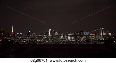 Rainbow Bridge across the Tokyo Bay, Minato Ward, Tokyo, Japan View Large Photo Image Stock Image - Rainbow Bridge across the Tokyo Bay, Minato Ward, Tokyo, Japan. Fotosearch