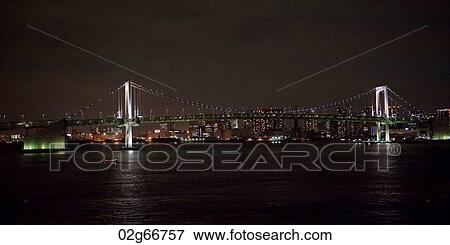 Rainbow Bridge across the Tokyo Bay, Minato Ward, Tokyo, Japan View Large Photo Image Stock Photo - Rainbow Bridge across the Tokyo Bay, Minato Ward, Tokyo, Japan. Fotosearch