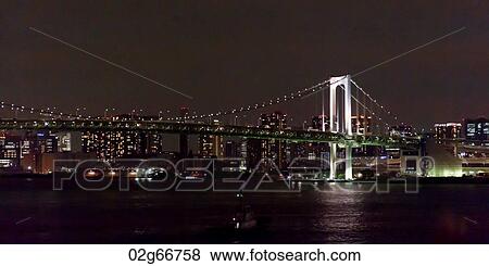 Rainbow Bridge across the Tokyo Bay, Minato Ward, Tokyo, Japan View Large Photo Image Stock Photo - Rainbow Bridge across the Tokyo Bay, Minato Ward, Tokyo, Japan. Fotosearch