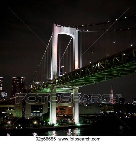 Rainbow Bridge across the Tokyo Bay, Minato Ward, Tokyo, Japan View Large Photo Image Stock Photography - Rainbow Bridge across the Tokyo Bay, Minato Ward, Tokyo, Japan. Fotosearch