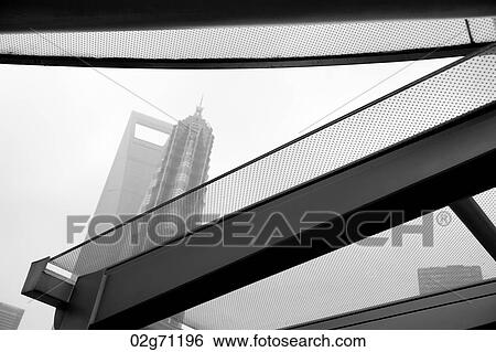 Reflection of Jin Mao Tower on a window glass, Lujiazui, Pudong, Shanghai, China View Large Photo Image Stock Photograph - Reflection of Jin Mao Tower on a window glass, Lujiazui, Pudong, Shanghai, China. Fotosearch