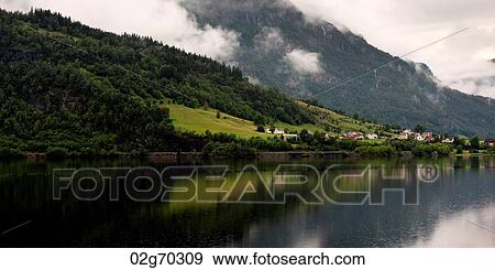 Reflection of mountains on water, Granvinsvatnet, Granvin, Hordaland County, Norway View Large Photo Image Stock Photo - Reflection of mountains on water, Granvinsvatnet, Granvin, Hordaland County, Norway. Fotosearch
