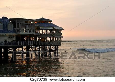 Restaurant at an ocean, La Rosa Nautica, Miraflores District, Lima Province, Peru View Large Photo Image Stock Photo - Restaurant at an ocean, La Rosa Nautica, Miraflores District, Lima Province, Peru. Fotosearch