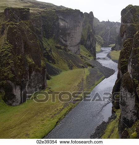 River at bottom on verdant craggy canyon View Large Photo Image Picture - River at bottom on verdant craggy canyon. Fotosearch