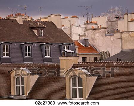 Roof Tops of buildings in Paris France View Large Photo Image Stock Image - Roof Tops of buildings in Paris France. Fotosearch