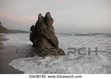 Seascape along Mal Pais coastline in San Jose Costa Rica View Large Photo Image Stock Photo - Seascape along Mal Pais coastline in San Jose Costa Rica. Fotosearch