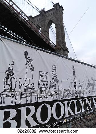 Sign under Brooklyn Bridge, New York, U. S. A. View Large Photo Image Stock Image - Sign under Brooklyn Bridge, New York, U. S. A.. Fotosearch