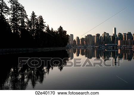 Skyline at twilight in Vancouver, British Columbia, Canada View Large Photo Image Stock Image - Skyline at twilight in Vancouver, British Columbia, Canada. Fotosearch