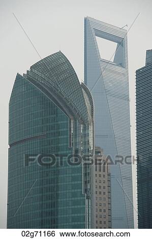 Skyscrapers in a city, Lujiazui, Pudong, Shanghai, China View Large Photo Image Stock Photograph - Skyscrapers in a city, Lujiazui, Pudong, Shanghai, China. Fotosearch