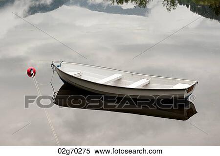 Stock Photography - Small boat in the lake, Granvinsvatnet, Granvin, Hordaland County, Norway. Fotosearch