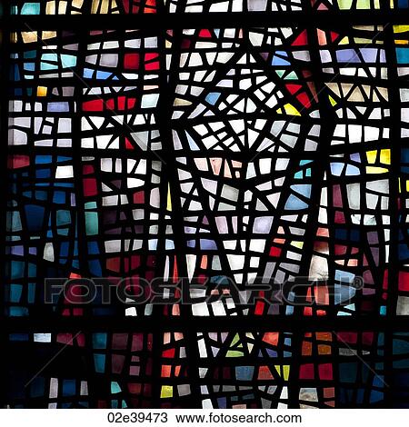 Stock Image - Stained glass church window. Fotosearch