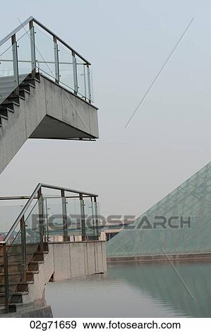 Staircases of a building, TEDA Promenade, Binhai, Tianjin, China View Large Photo Image Stock Photo - Staircases of a building, TEDA Promenade, Binhai, Tianjin, China. Fotosearch